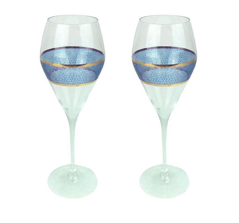 Kim Seybert Luna Wine Glass in Sapphire (Set of 4)